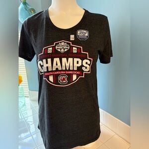 Women’s Blue 84 South Carolina Gamecocks 2025 SEC Basketball Conf Champs Shirt